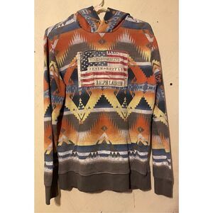 Denim & Supply Ralph Lauren USA FLAG AZTEC Hoodie Sweatshirt M